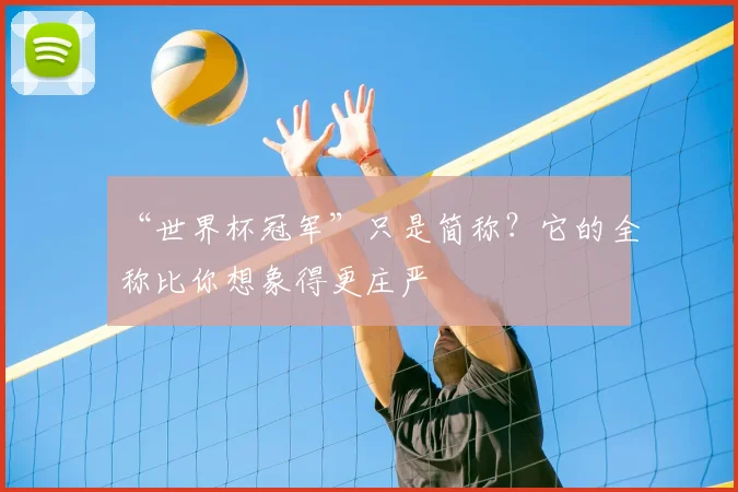“世界杯冠军”只是简称？它的全称比你想象得更庄严