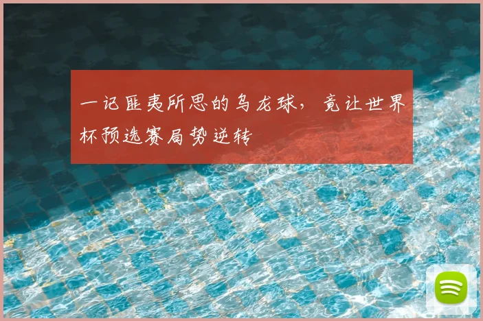 一记匪夷所思的乌龙球，竟让世界杯预选赛局势逆转